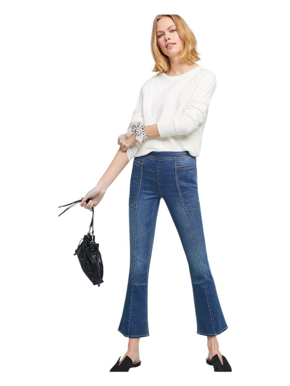 Pilcro Anthropologie Utility High Rise Cropped Bootcut Flare Denim Pants 26